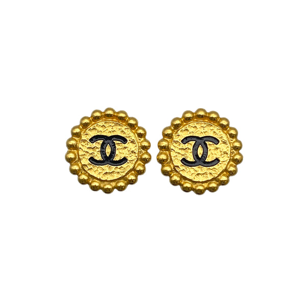 VINTAGE CHANEL EARRINGS COCOMARK ROUND ACCESSORY 95A 90325285