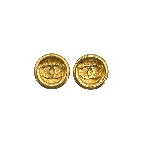 VINTAGE CHANEL EARRINGS COCOMARK ROUND ACCESSORY 95A 90327592