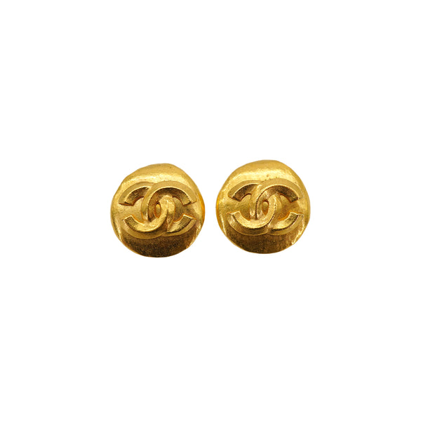 VINTAGE CHANEL EARRINGS COCOMARK ROUND ACCESSORY 96P 90326758