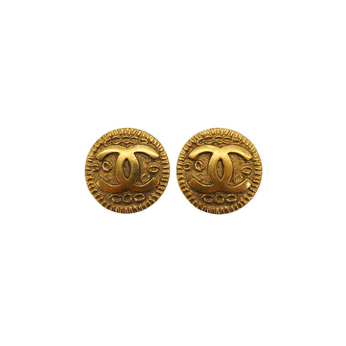 VINTAGE CHANEL EARRINGS COCOMARK ROUND ACCESSORY 97P 90331825