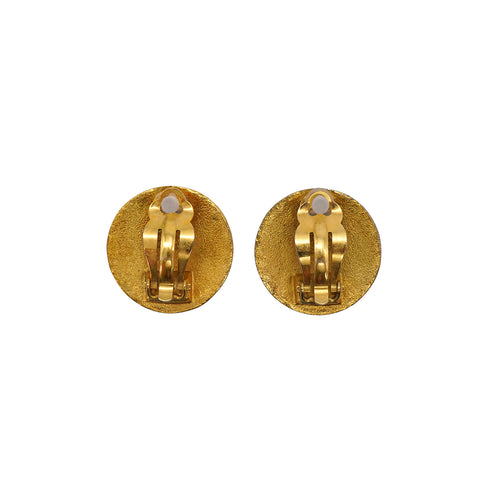 VINTAGE CHANEL EARRINGS COCOMARK ROUND ACCESSORY 97P 90331825