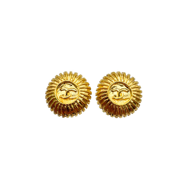 VINTAGE CHANEL EARRINGS COCOMARK ROUND ACCESSORY 90328940