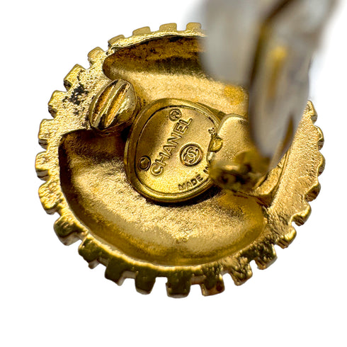 VINTAGE CHANEL EARRINGS COCOMARK ROUND ACCESSORY 90328940