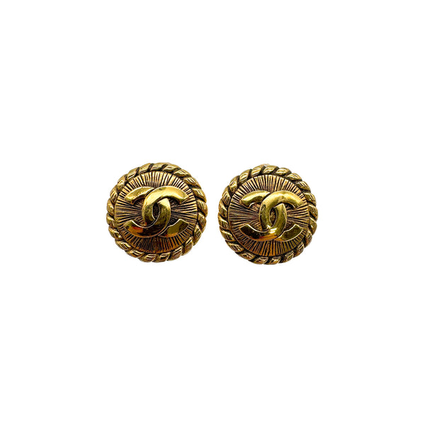VINTAGE CHANEL EARRINGS COCOMARK ROUND ACCESSORY 90328950