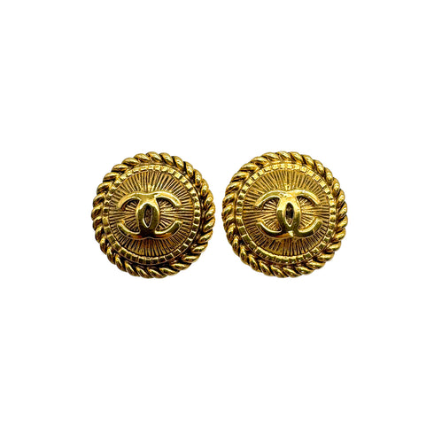 VINTAGE CHANEL EARRINGS COCOMARK ROUND ACCESSORY 90328960
