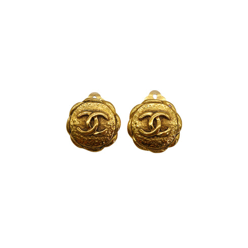 VINTAGE CHANEL EARRINGS COCOMARK ROUND ACCESSORY 90330673