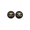 VINTAGE CHANEL EARRINGS COCOMARK ROUND BLACK ACCESSORY 24 90332593