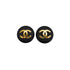 VINTAGE CHANEL EARRINGS COCOMARK ROUND BLACK ACCESSORY 24 90332593