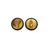 VINTAGE CHANEL EARRINGS COCOMARK ROUND BLACK ACCESSORY 24 90332593