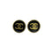 VINTAGE CHANEL EARRINGS COCOMARK ROUND BLACK ACCESSORY 94A 90326870