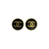 VINTAGE CHANEL EARRINGS COCOMARK ROUND BLACK ACCESSORY 94A 90326870