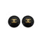 VINTAGE CHANEL EARRINGS COCOMARK ROUND BLACK ACCESSORY 95A 90335313