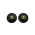 VINTAGE CHANEL EARRINGS COCOMARK ROUND BLACK ACCESSORY 95A 90335313