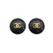 VINTAGE CHANEL EARRINGS COCOMARK ROUND BLACK ACCESSORY 95P 90335023