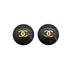 VINTAGE CHANEL EARRINGS COCOMARK ROUND BLACK ACCESSORY 95P 90335023