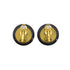 VINTAGE CHANEL EARRINGS COCOMARK ROUND BLACK ACCESSORY 95P 90335023