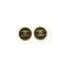 VINTAGE CHANEL EARRINGS COCOMARK ROUND BLACK GOLD ACCESSORY 90339676