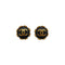 VINTAGE CHANEL EARRINGS COCOMARK ROUND BLACK GOLD ACCESSORY 94P 90330684