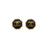 VINTAGE CHANEL EARRINGS COCOMARK ROUND BLACK GOLD ACCESSORY 94P 90330684