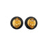 VINTAGE CHANEL EARRINGS COCOMARK ROUND BLACK GOLD ACCESSORY 95A 90334886