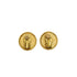 VINTAGE CHANEL EARRINGS COCOMARK ROUND BLACK GOLD ACCESSORY 95P 90315489
