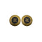 VINTAGE CHANEL EARRINGS COCOMARK ROUND BLACK GOLD ACCESSORY 95P 90323104