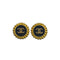 VINTAGE CHANEL EARRINGS COCOMARK ROUND BLACK GOLD ACCESSORY 95P 90326871