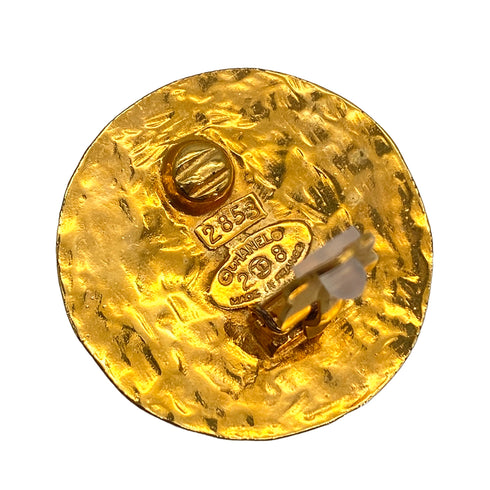 VINTAGE CHANEL EARRINGS COCOMARK ROUND GOLD ACCESSORY 28 90327894