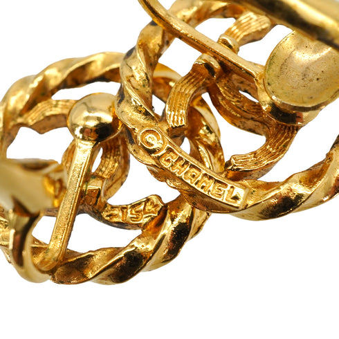 VINTAGE CHANEL EARRINGS COCOMARK ROUND GOLD ACCESSORY 90335009