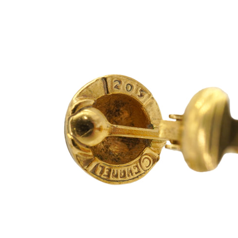 VINTAGE CHANEL EARRINGS COCOMARK ROUND GOLD ACCESSORY 90350549