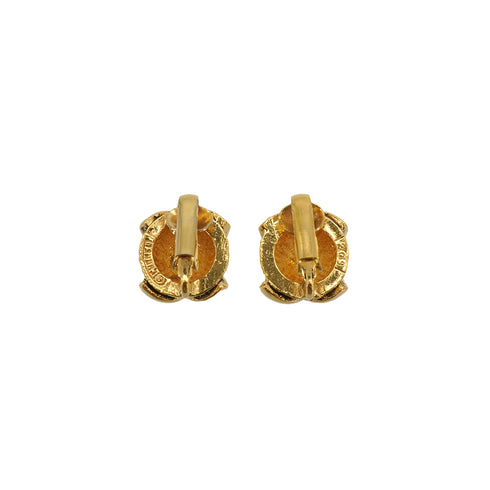 VINTAGE CHANEL EARRINGS COCOMARK ROUND GOLD ACCESSORY 90350569