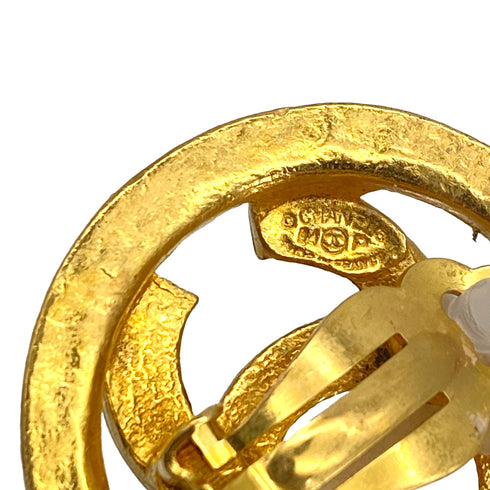VINTAGE CHANEL EARRINGS COCOMARK ROUND GOLD ACCESSORY 94P 90328007