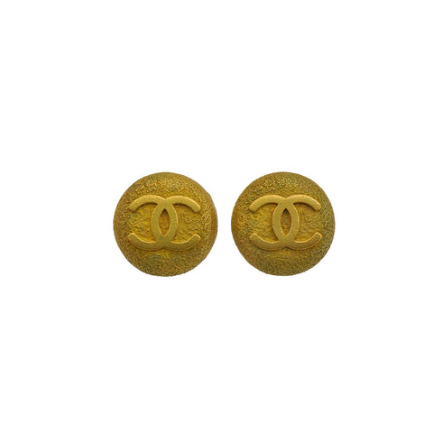 VINTAGE CHANEL EARRINGS COCOMARK ROUND GOLD ACCESSORY 94P 90338260