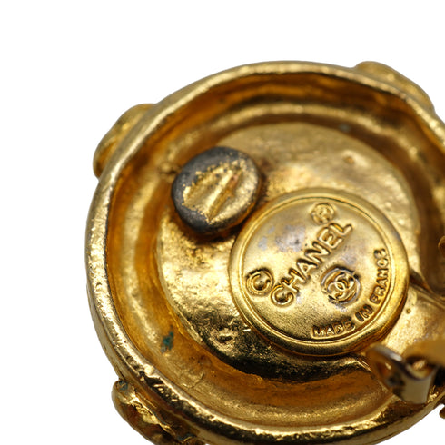 VINTAGE CHANEL EARRINGS COCOMARK ROUND GOLD ACCESSORY 90330695