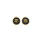 VINTAGE CHANEL EARRINGS COCOMARK ROUND GOLD BLACK ACCESSORY 25 90335007
