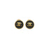 VINTAGE CHANEL EARRINGS COCOMARK ROUND GOLD BLACK ACCESSORY 25 90335007