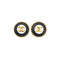 VINTAGE CHANEL EARRINGS COCOMARK ROUND GOLD BLACK ACCESSORY 94A 90321046