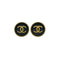 VINTAGE CHANEL EARRINGS COCOMARK ROUND GOLD BLACK ACCESSORY 94A 90322158