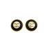 VINTAGE CHANEL EARRINGS COCOMARK ROUND GOLD BLACK ACCESSORY 95A 90350553