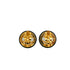 VINTAGE CHANEL EARRINGS COCOMARK ROUND GOLD BLACK ACCESSORY 97A 90347807