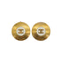 VINTAGE CHANEL EARRINGS COCOMARK ROUND GOLD WHITE ACCESSORY 94P 90337676