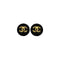 VINTAGE CHANEL EARRINGS COCOMARK ROUND MATELASSE GOLD BLACK ACCESSORY 90323105