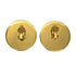 VINTAGE CHANEL EARRINGS COCOMARK ROUND RED GOLD ACCESSORY 90325622