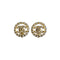 VINTAGE CHANEL EARRINGS COCOMARK ROUND RHINESTONE ACCESSORY 90326866