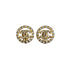 VINTAGE CHANEL EARRINGS COCOMARK ROUND RHINESTONE ACCESSORY 90326866
