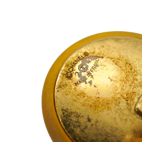 VINTAGE CHANEL EARRINGS COCOMARK ROUND YELLOW GOLD ACCESSORY 24 90335750