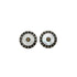 VINTAGE CHANEL EARRINGS COCOMARK SHELL RHINESTONE ROUND GOLD BLACK ACCESSORY 97A 90350545