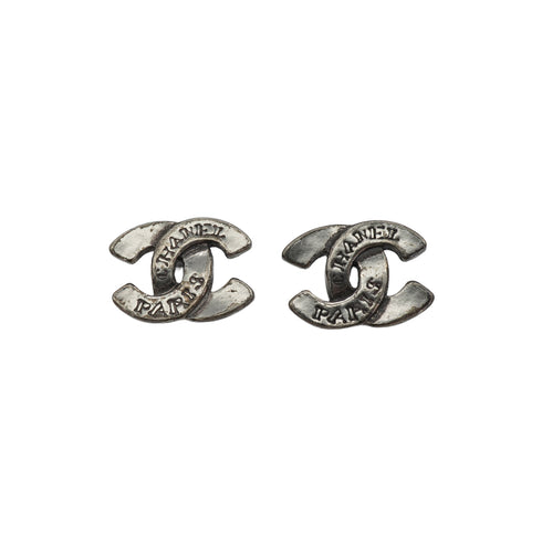 VINTAGE CHANEL EARRINGS COCOMARK SILVER ACCESSORY 99A 90335323
