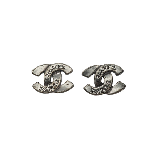 VINTAGE CHANEL EARRINGS COCOMARK SILVER ACCESSORY 99A 90335323