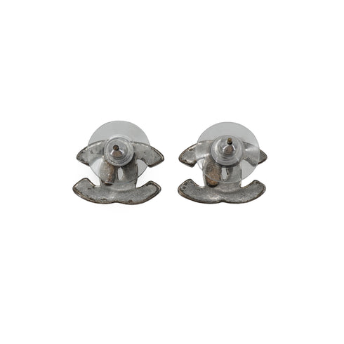 VINTAGE CHANEL EARRINGS COCOMARK SILVER ACCESSORY 99A 90335323